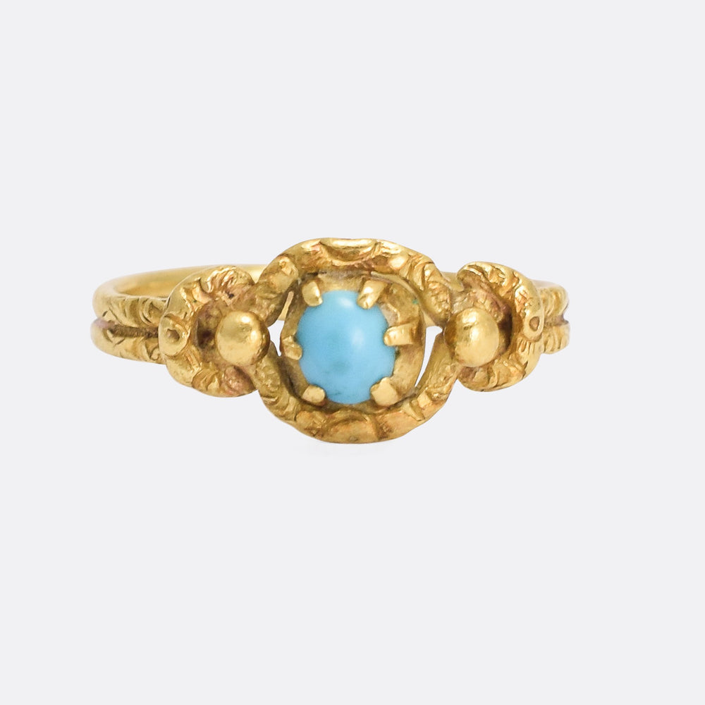 Georgian Turquoise Lover's Knot Ring