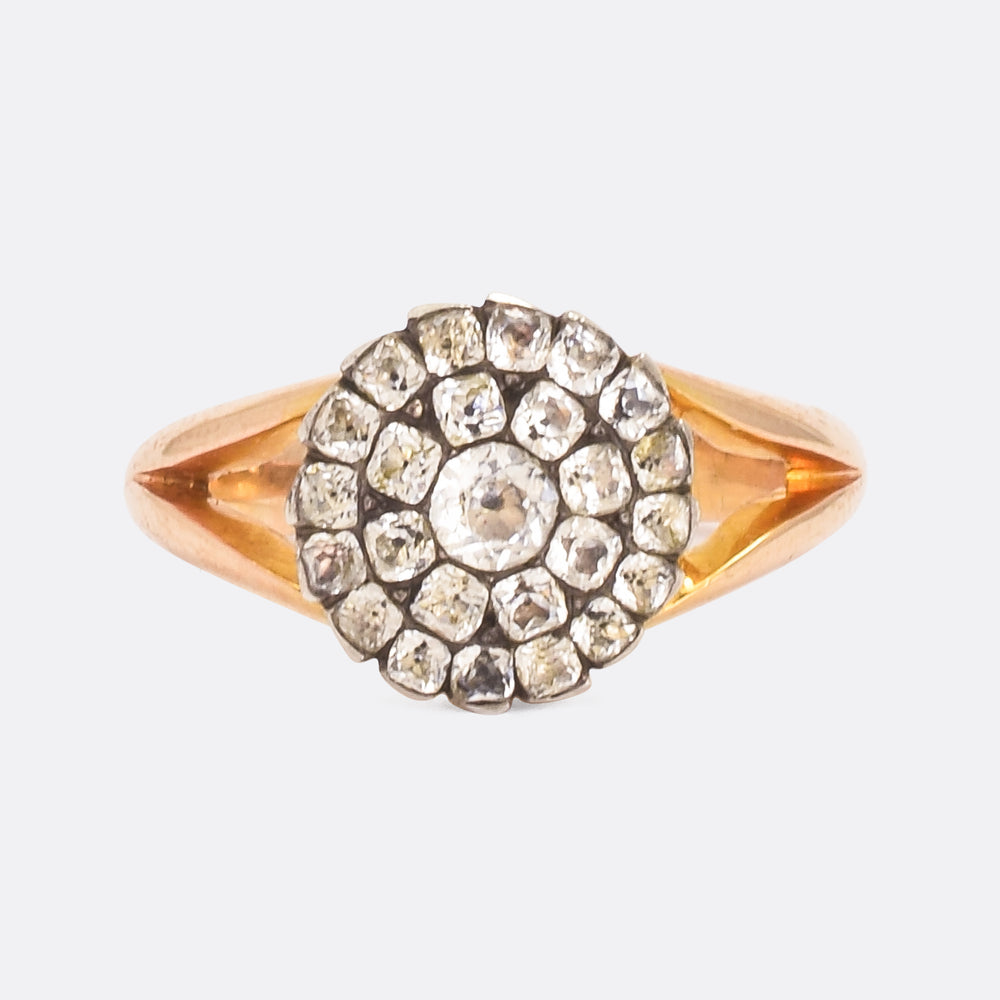 Georgian White Paste Cluster Ring