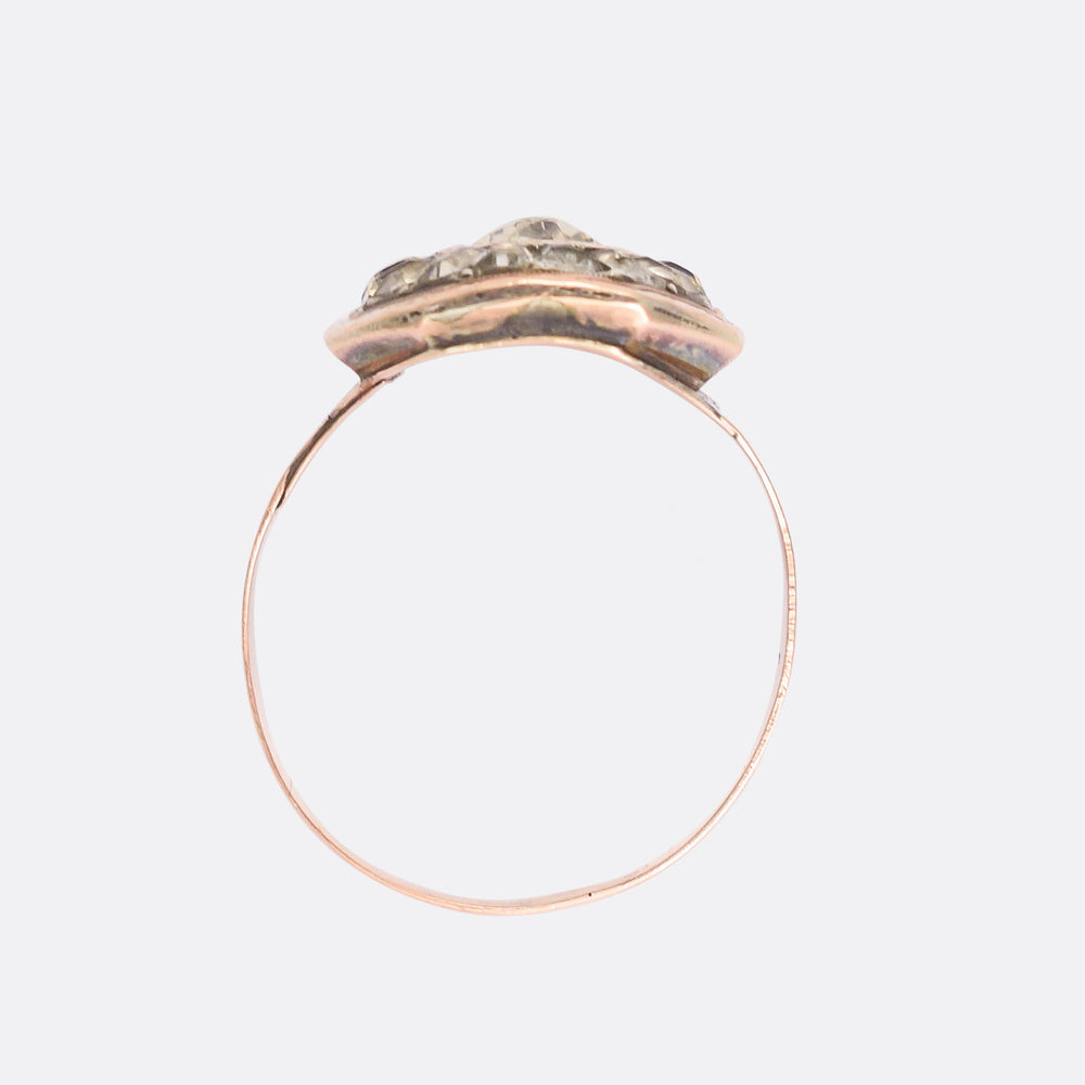 Georgian White Paste Octagon Ring