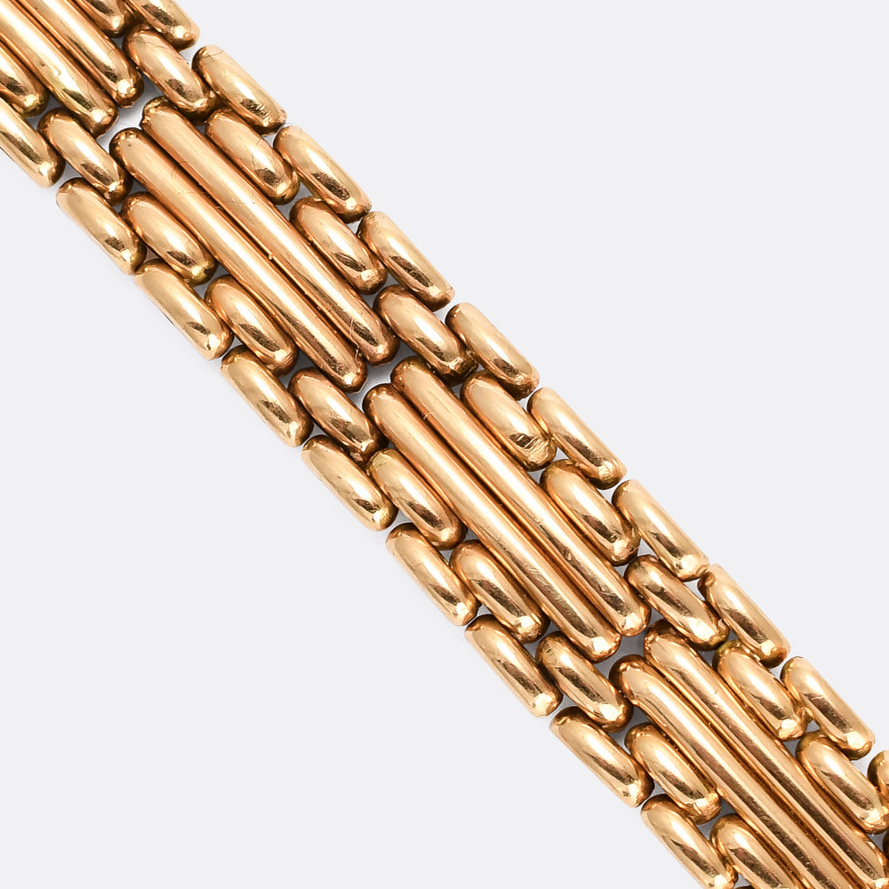 Imperial Russian 14k Gold Gate Link Bracelet
