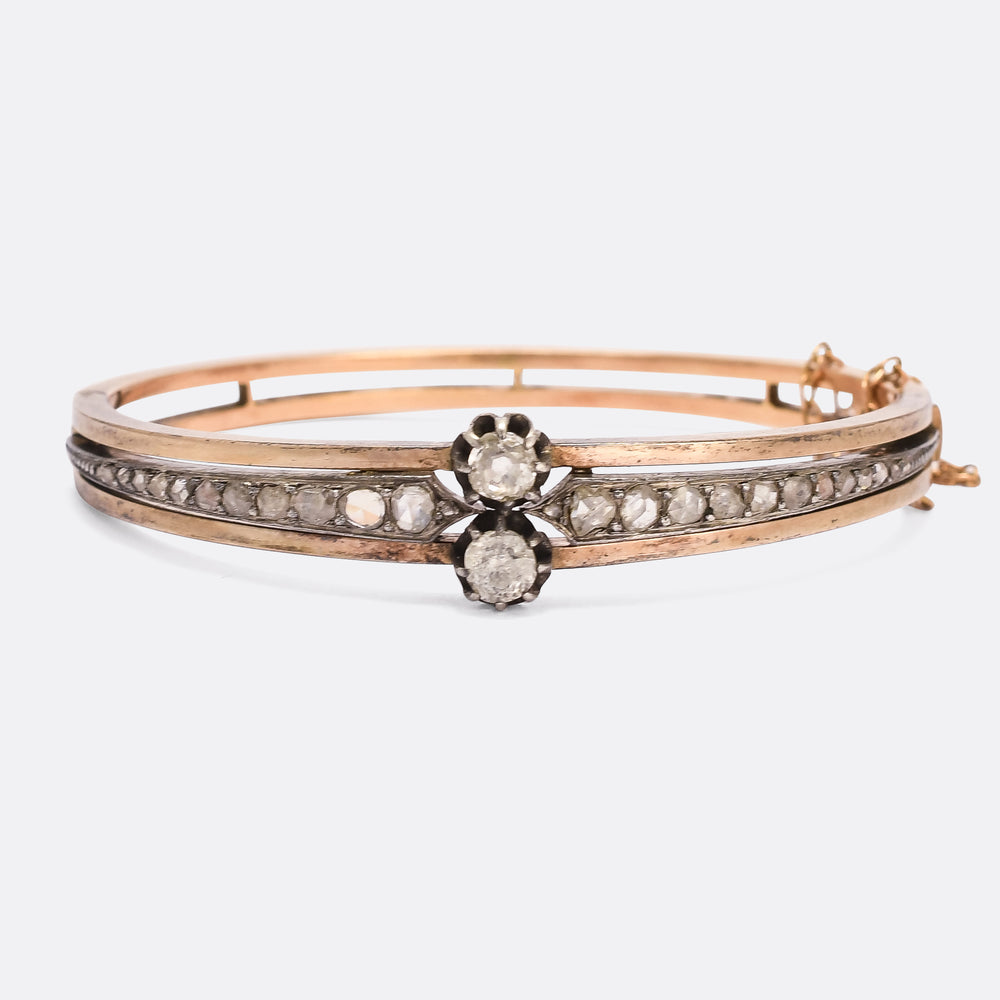 Late Victorian 1.32ct Diamond Toi et Moi Bangle