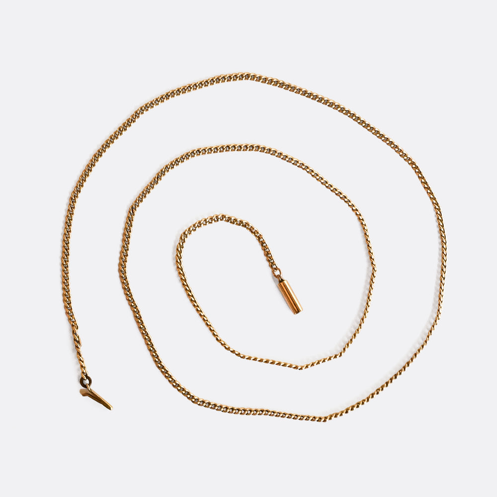 Late Victorian 9k Gold Curb Link Chain