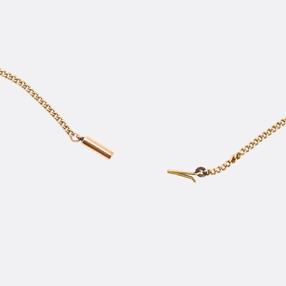 Late Victorian 9k Gold Curb Link Chain