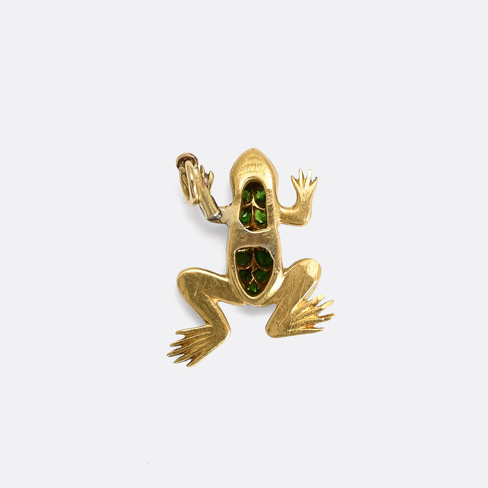 Late Victorian Demantoid Garnet Frog Charm