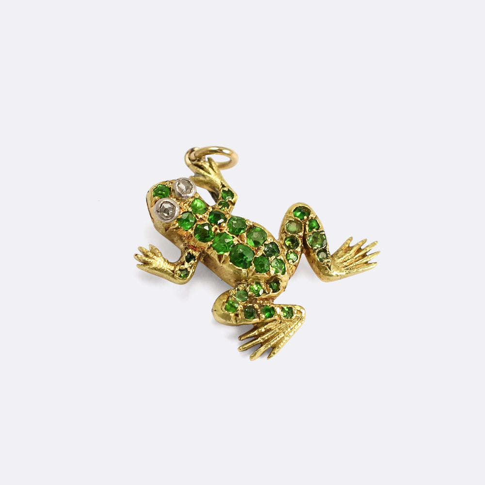 Late Victorian Demantoid Garnet Frog Charm