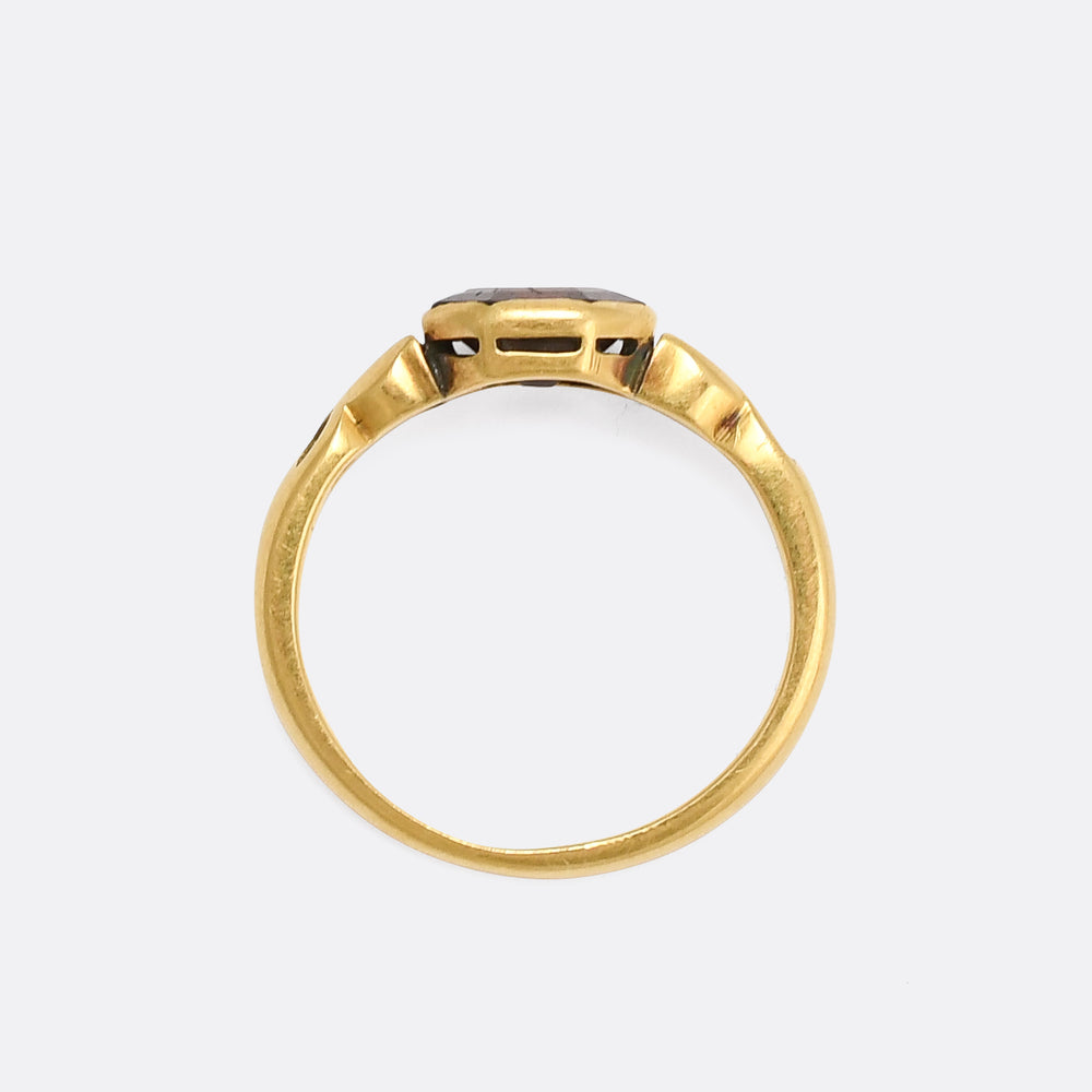 Late Victorian Garnet Octagon Ring