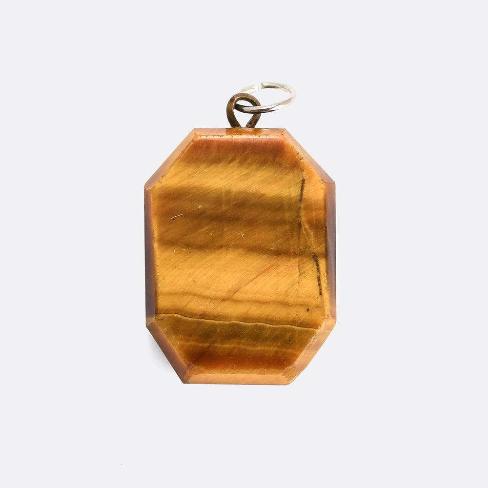Late Victorian Tiger's Eye Compass Pendant