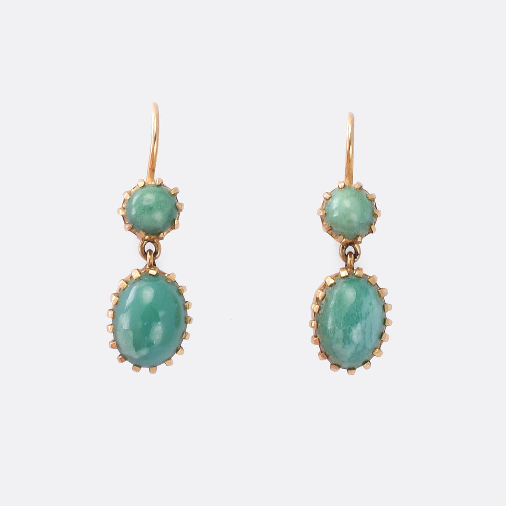 Late Victorian Turquoise Earrings