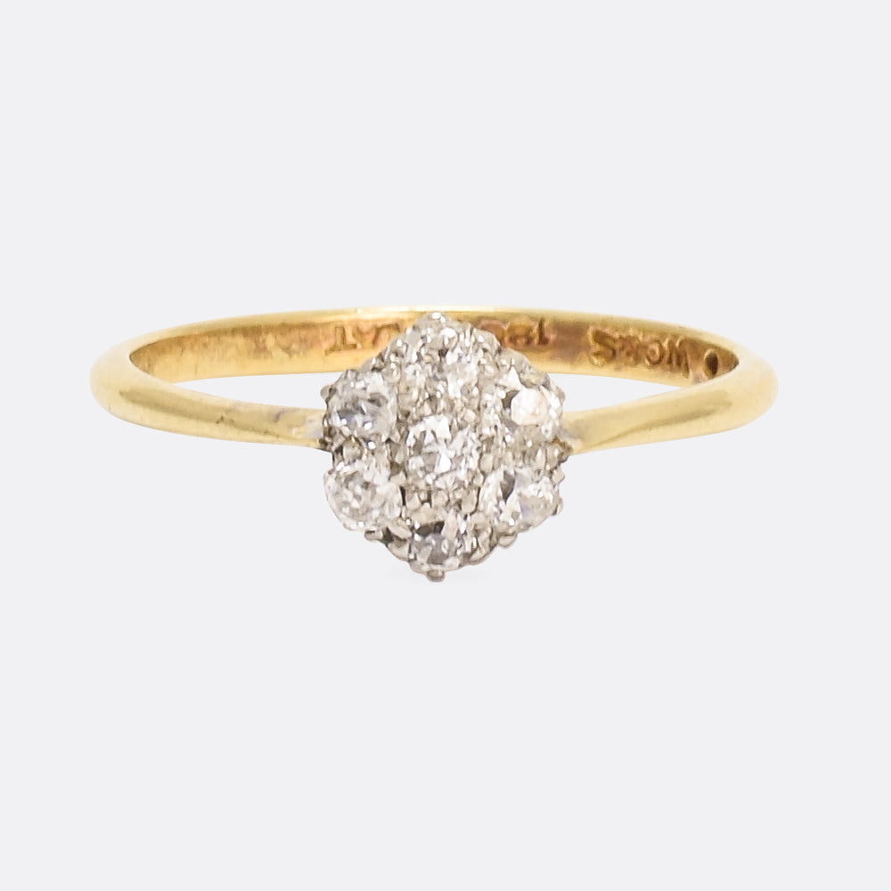 Late Victorian OMC Diamond Daisy Ring