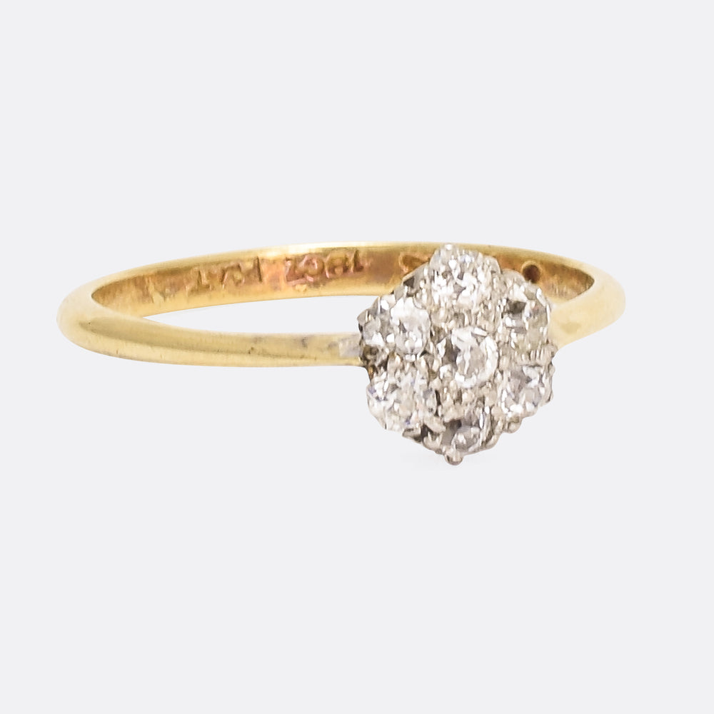 Late Victorian OMC Diamond Daisy Ring