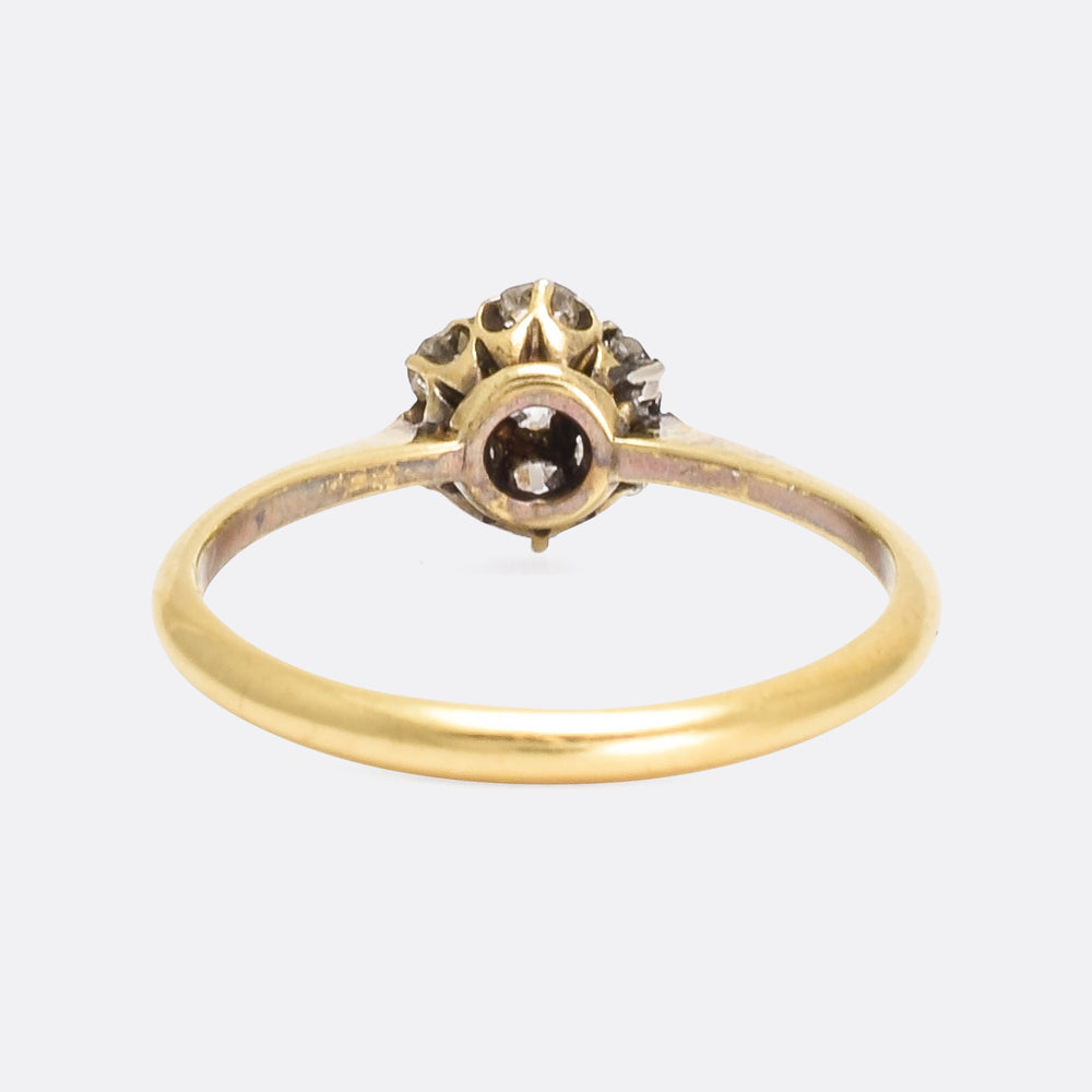 Late Victorian OMC Diamond Daisy Ring