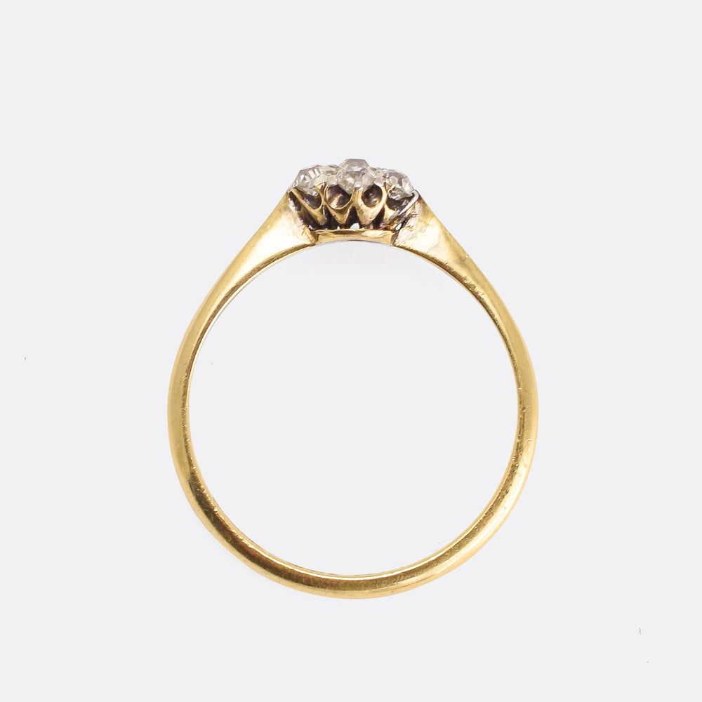 Late Victorian OMC Diamond Daisy Ring