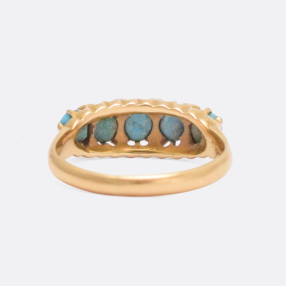 Late Victorian Turquoise 5-Stone Ring