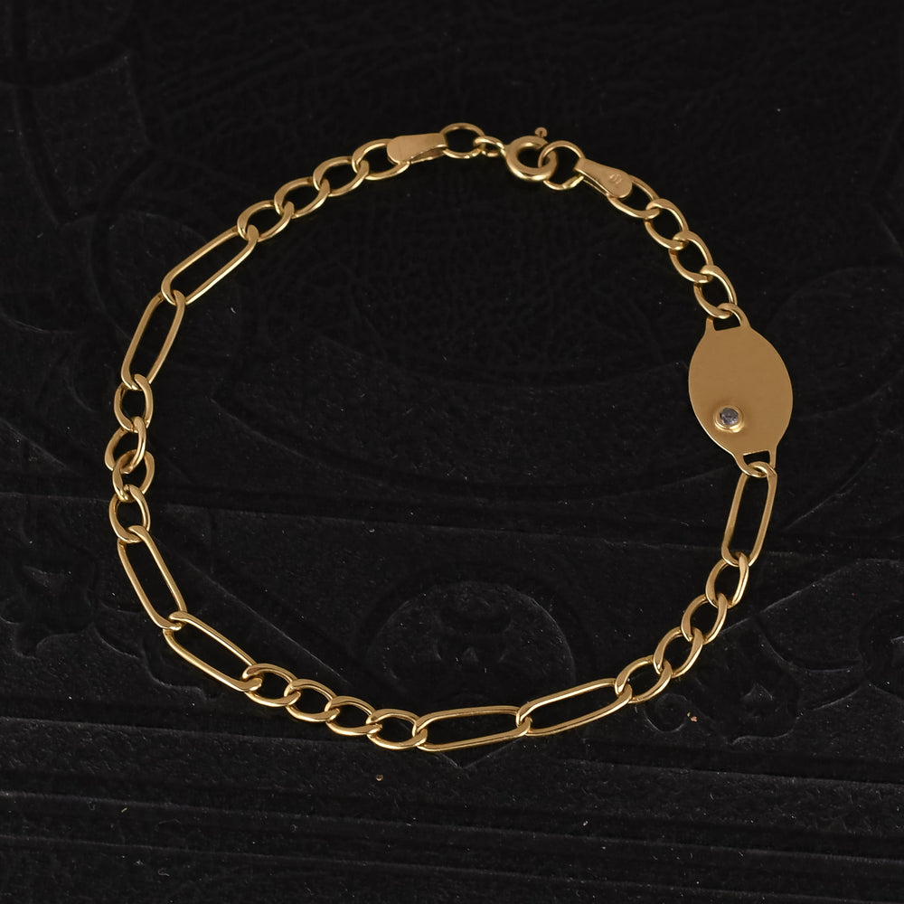 Vintage Gold Figaro Chain Bracelet