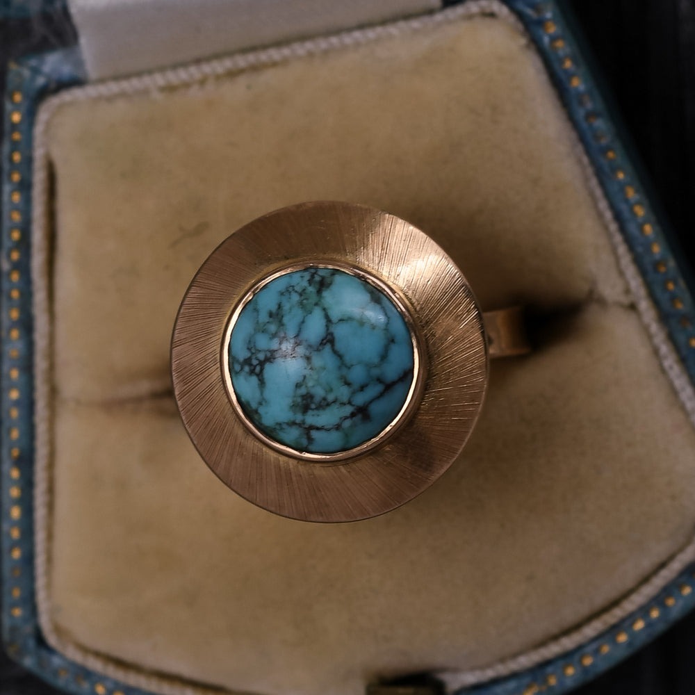 1970's Turquoise Flying Saucer Ring 
