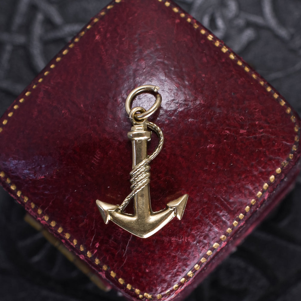 Vintage Gold Fouled Anchor Charm