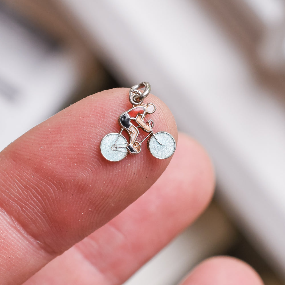 Vintage Enamelled Cyclist Charm