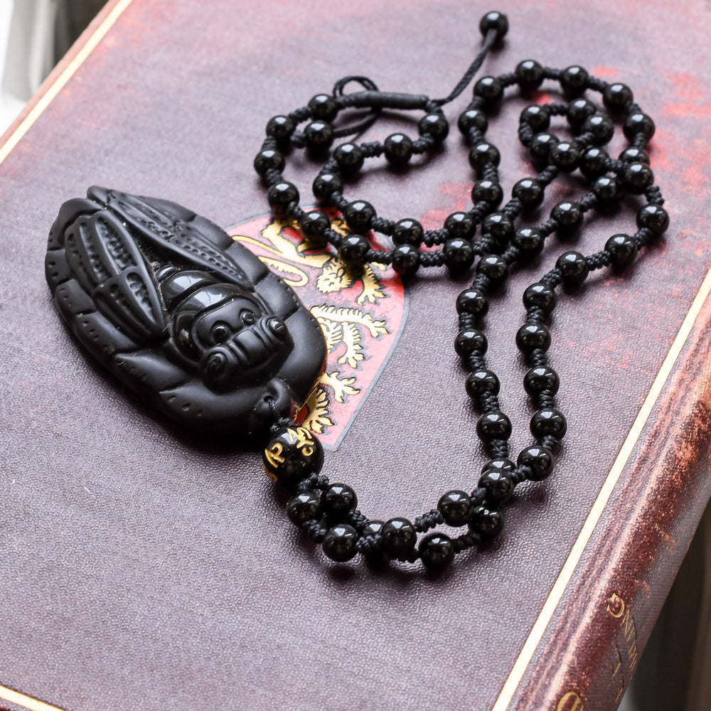 Vintage Oversized Black Cicada Necklace