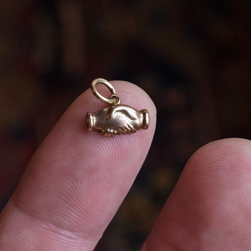 1920s Gold Handshake Fede Charm