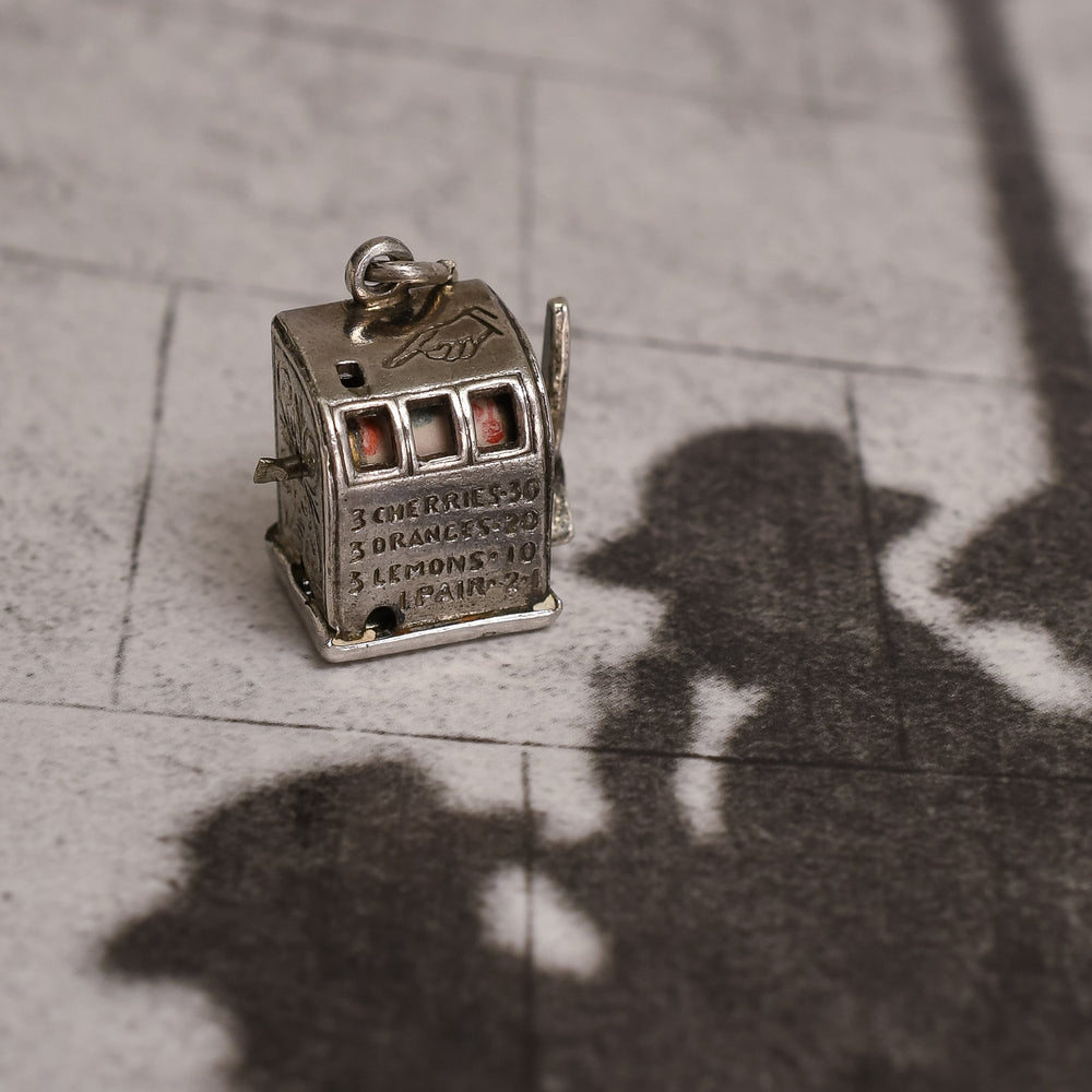 Edwardian Silver Slot Machine Pendant
