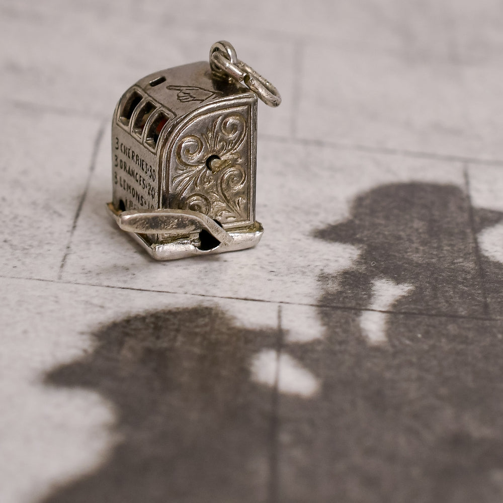 Edwardian Silver Slot Machine Pendant