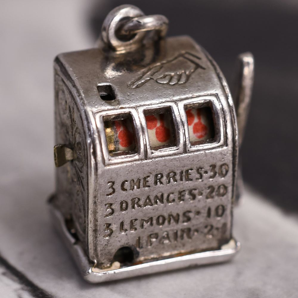 Edwardian Silver Slot Machine Pendant