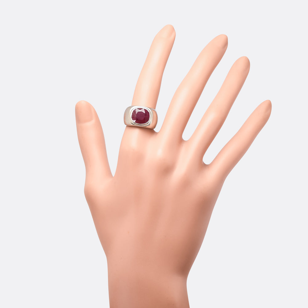 Mid-Century 5.59ct Burma Ruby Signet Ring