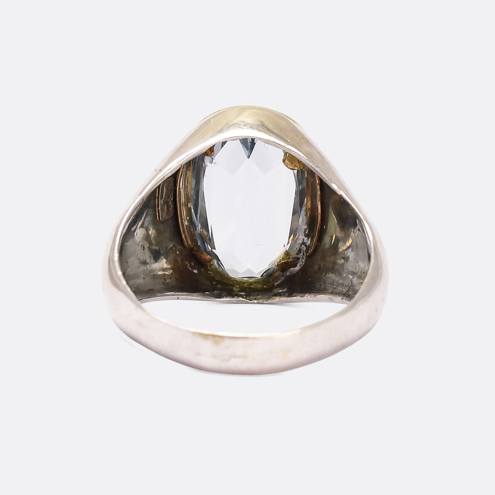 Mid-Century Aquamarine Signet ring