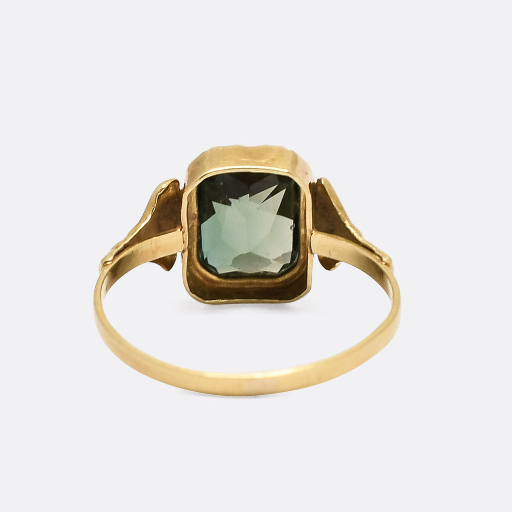 Mid-Century Green Spinel Solitaire Ring