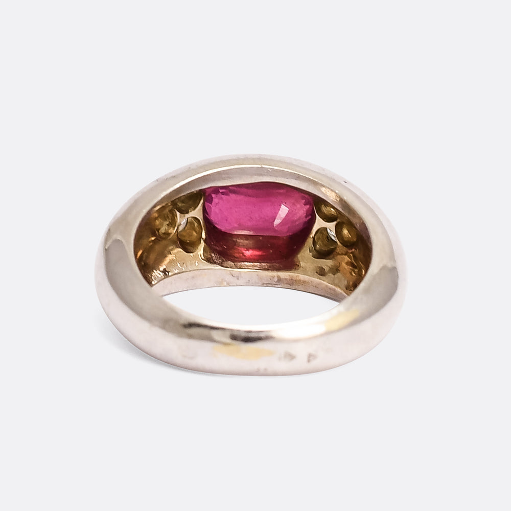 Mid-Century Ruby & Diamond Bombé Ring