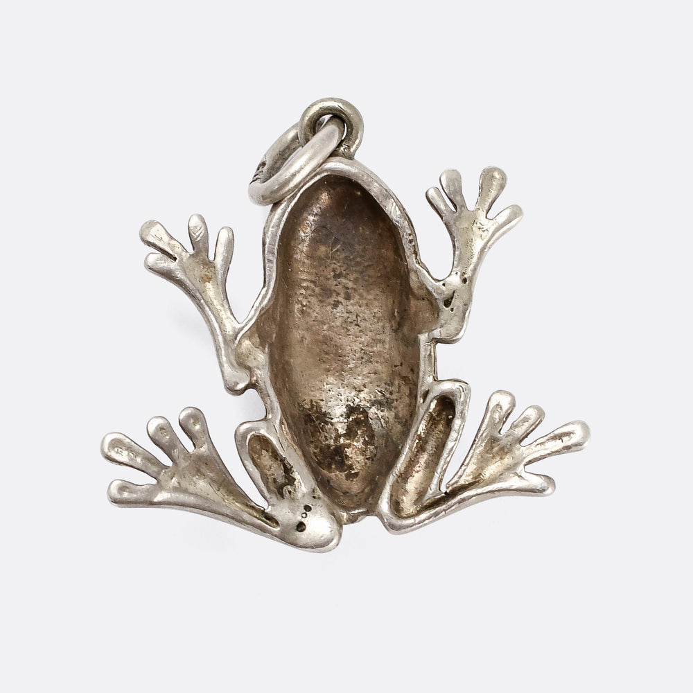 Mid-Century Silver Frog Pendant