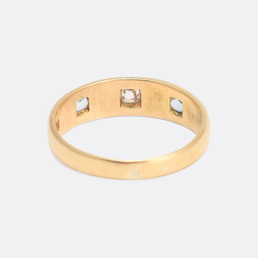 Mid-Victorian Diamond & Aquamarine Gypsy Ring