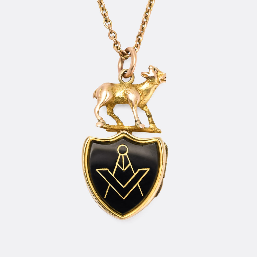 Mid-Victorian Masonic Shield Locket