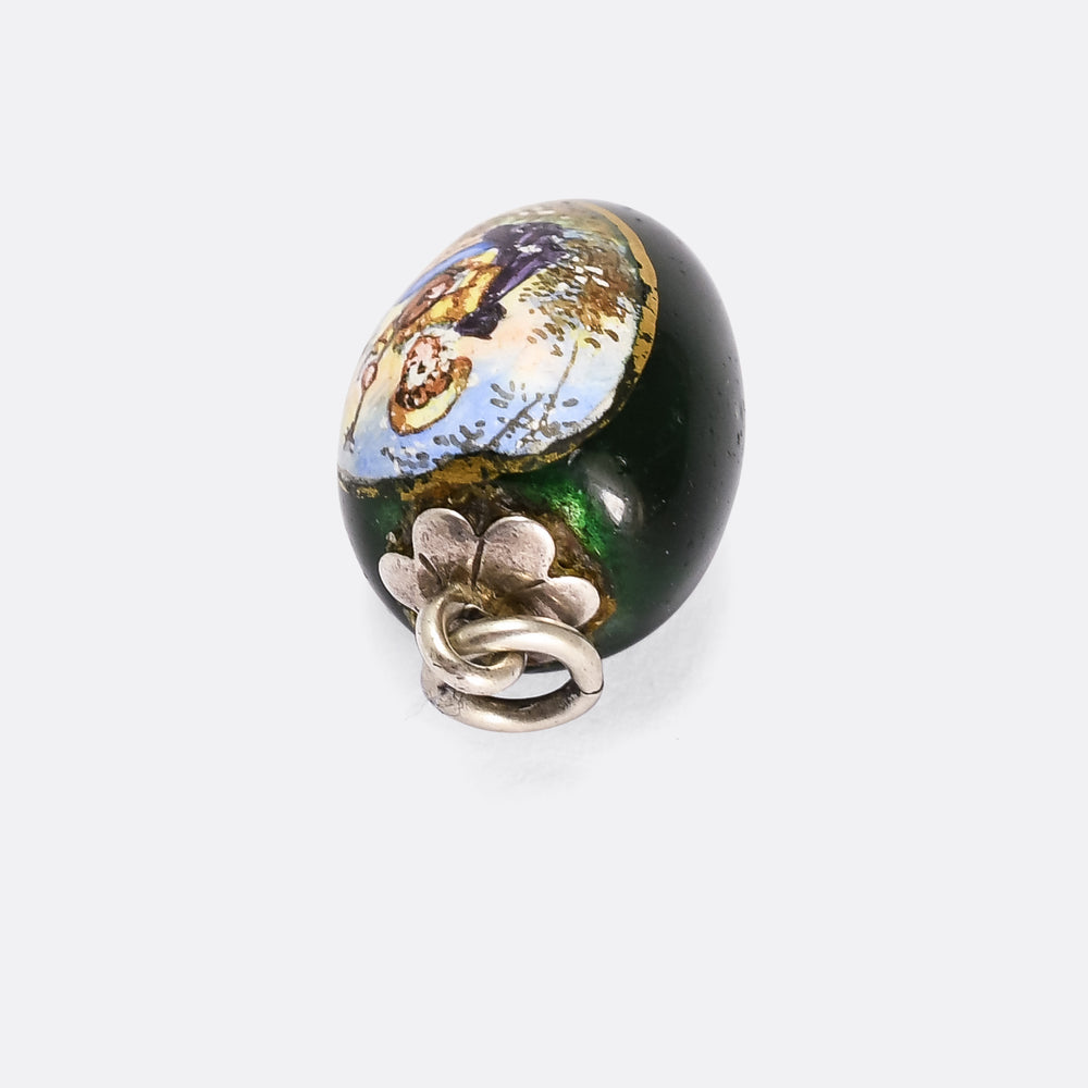 Mid-Victorian Swiss Enamelled Egg Pendant