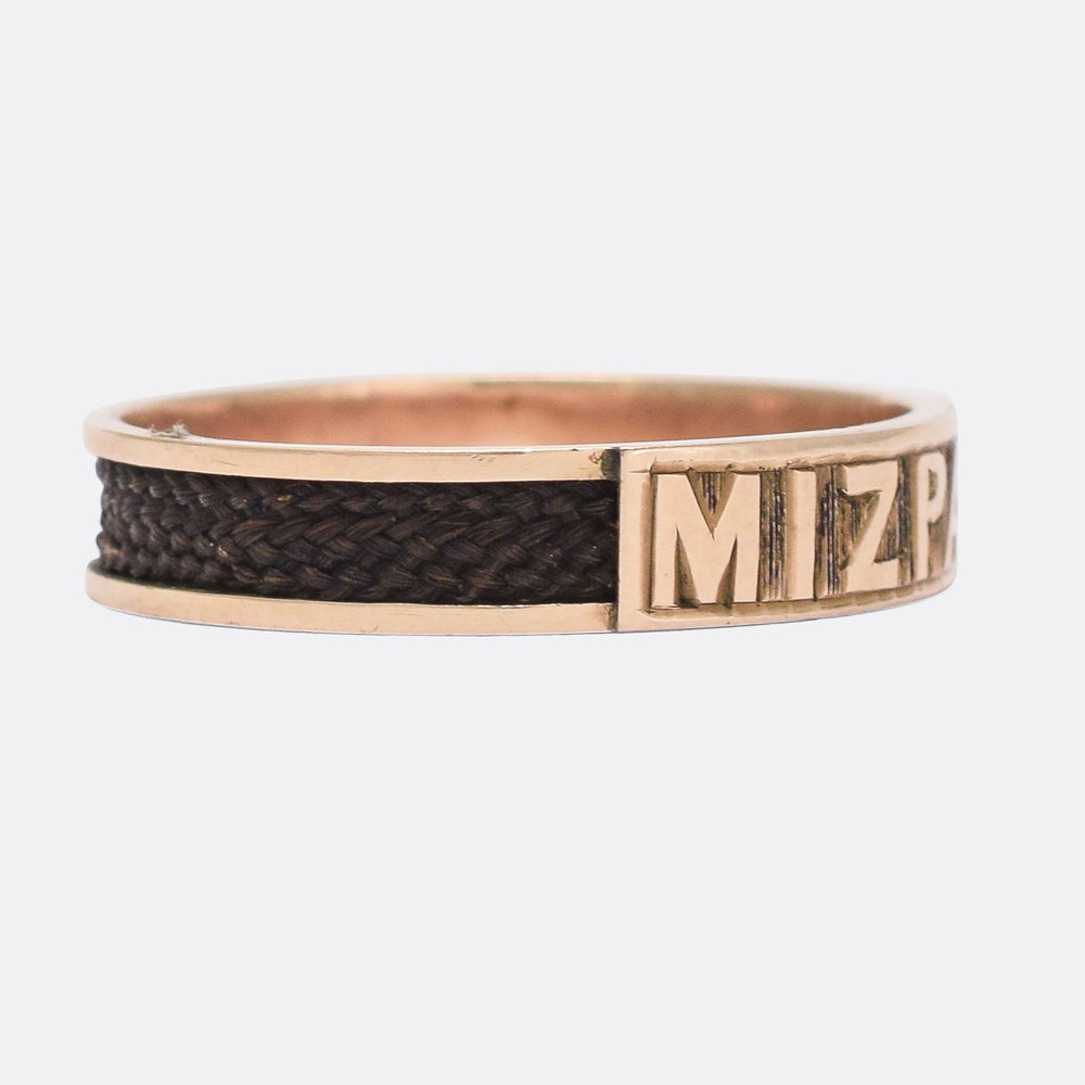 Mid-Victorian Braided Hair MIZPAH Ring