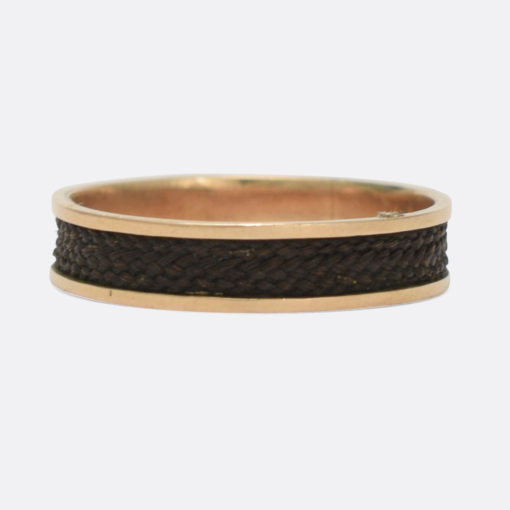 Mid-Victorian Braided Hair MIZPAH Ring