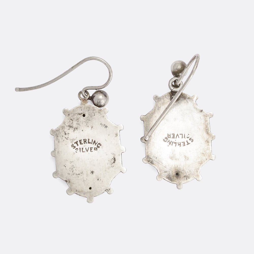 Mid-Victorian Chased Silver Earrings