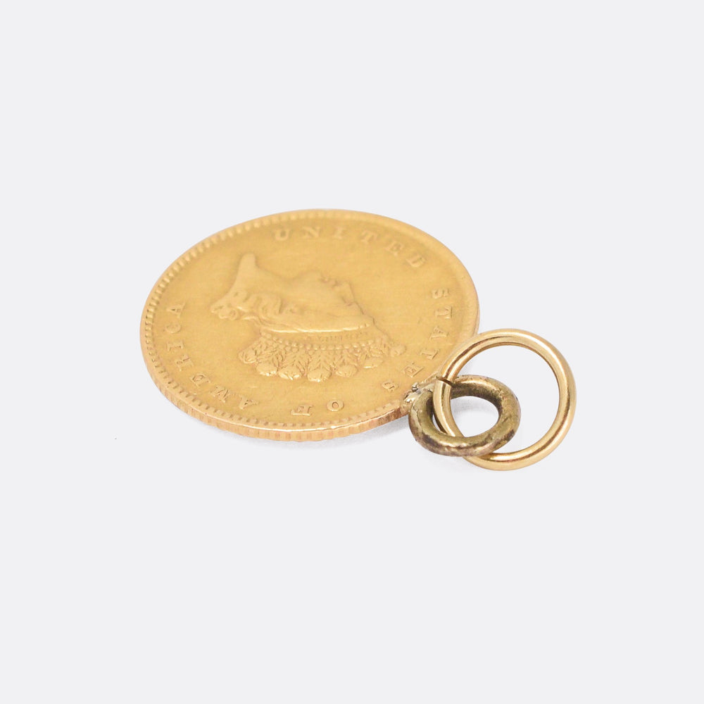 Mid-Victorian Lord's Prayer Gold Liberty Dollar Pendant