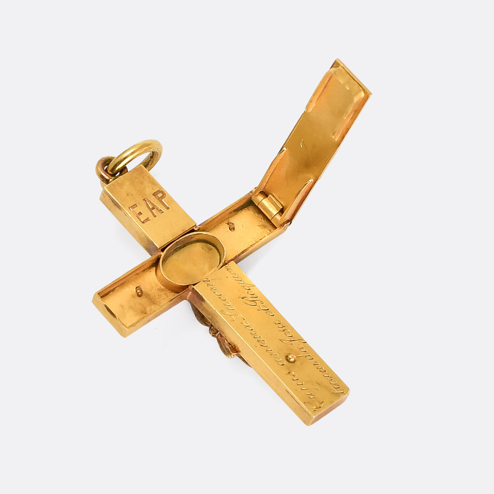 Mid Victorian Crucifix Locket Pendant