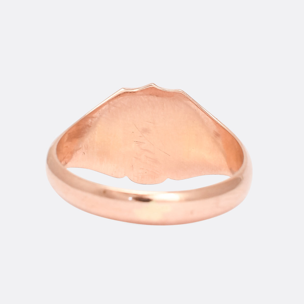 Mid Victorian Rose Gold Shield Signet Ring