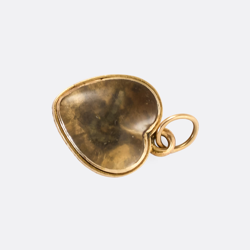 Mid Victorian Turquoise Pansy Heart Locket