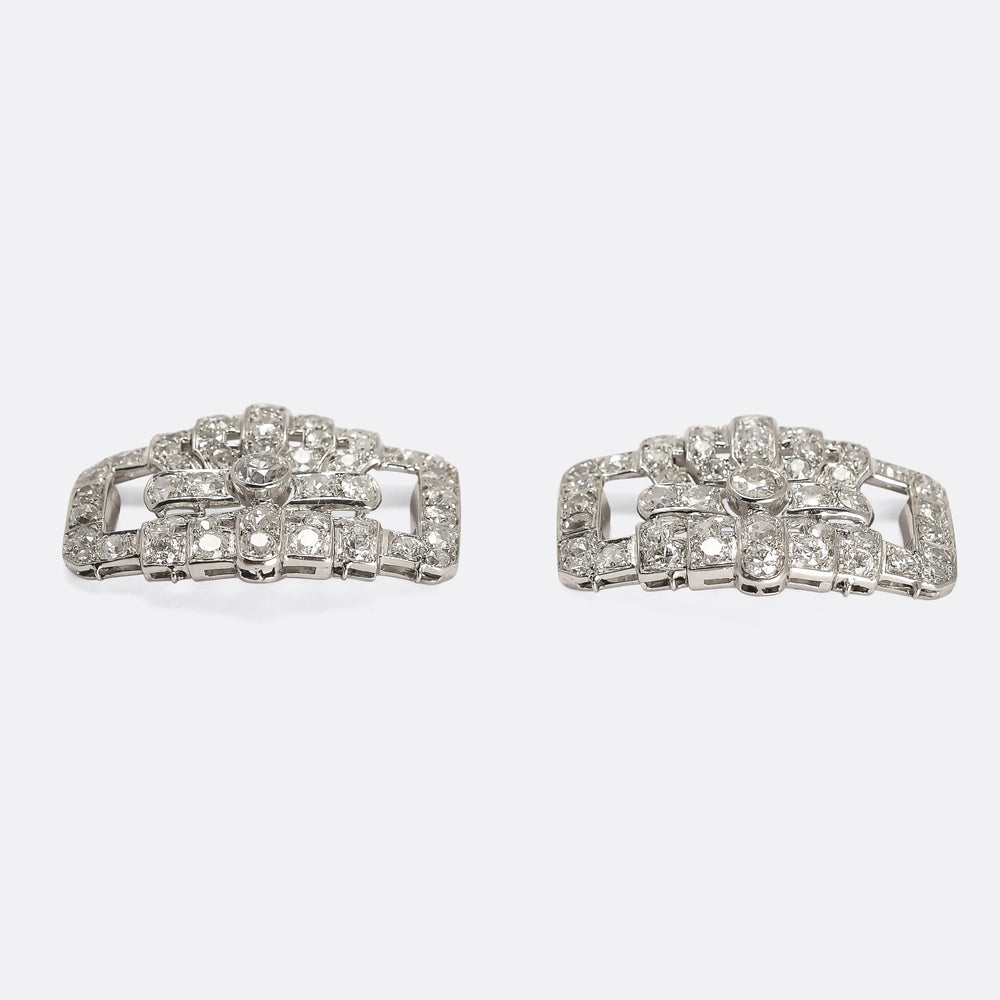 Pair of Art Deco Diamond Buckles