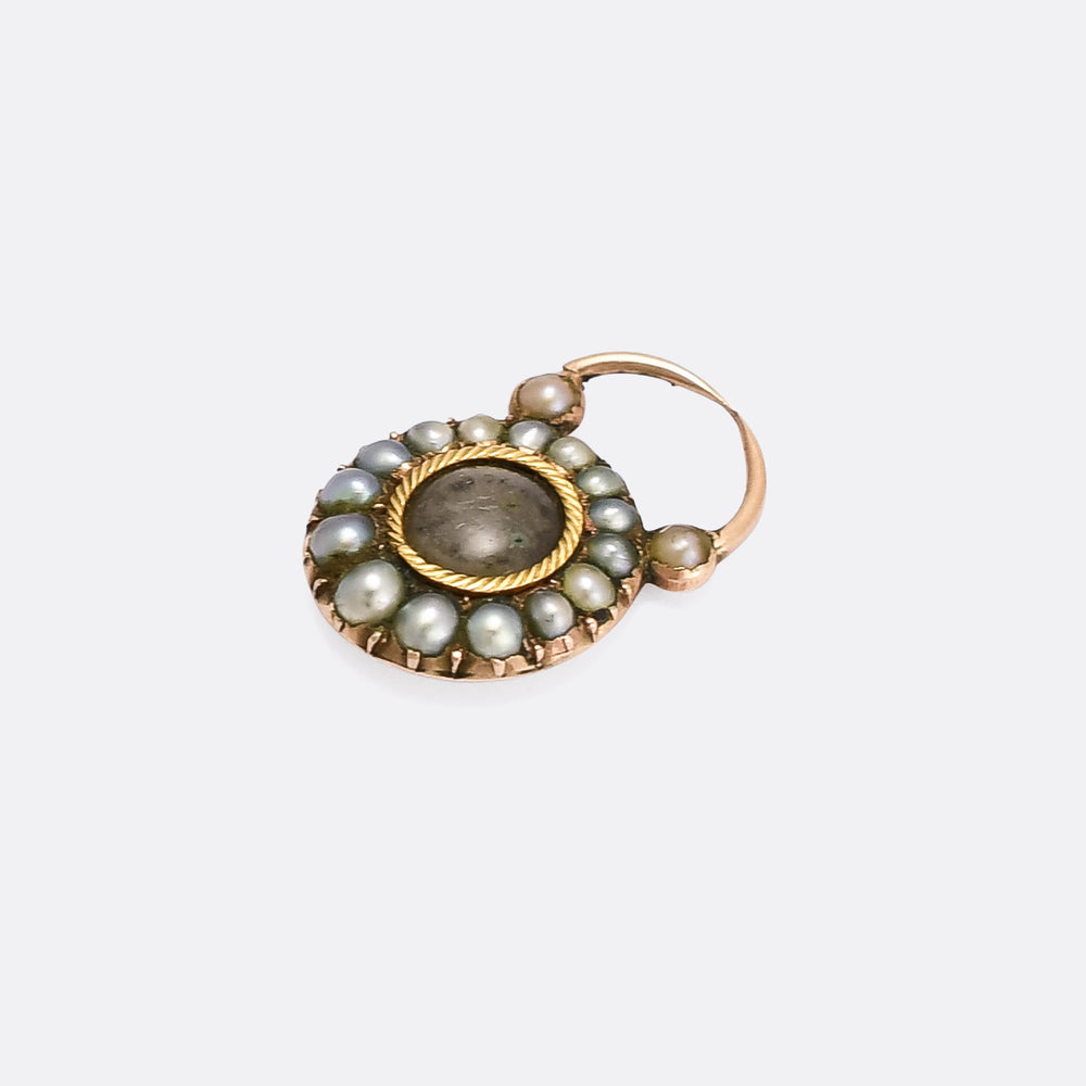 Tiny Georgian Pearl Heart Padlock Locket