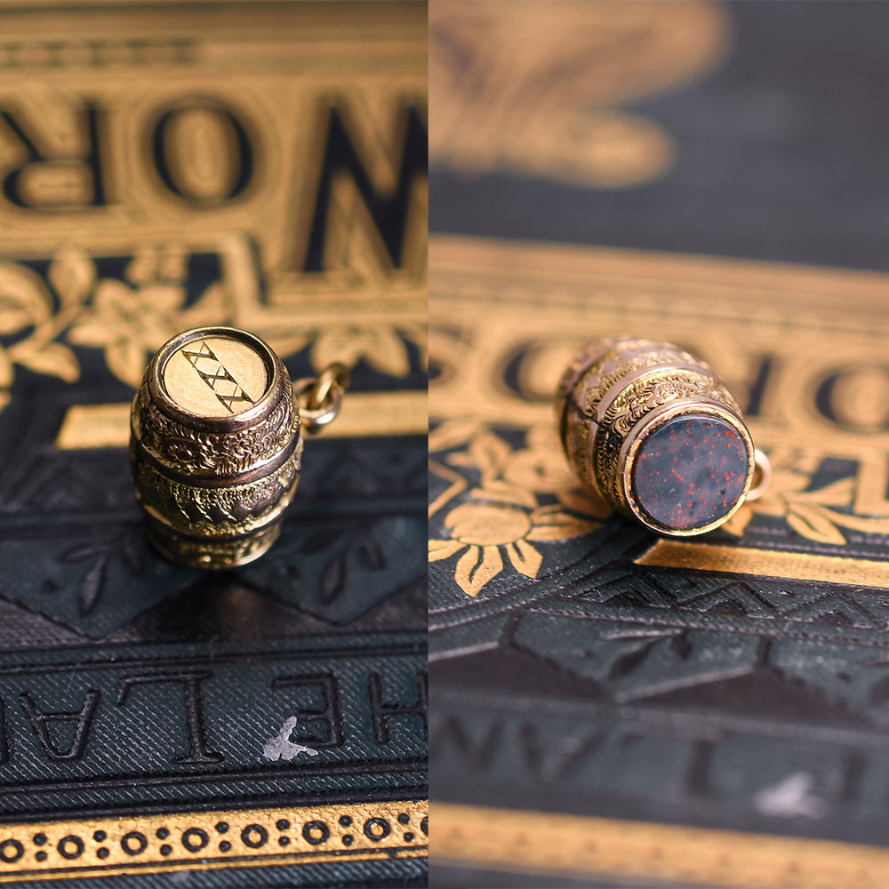 Victorian XXX Bloodstone Barrel Charm