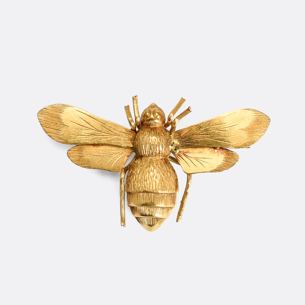 Victorian 15k Gold Bee Brooch