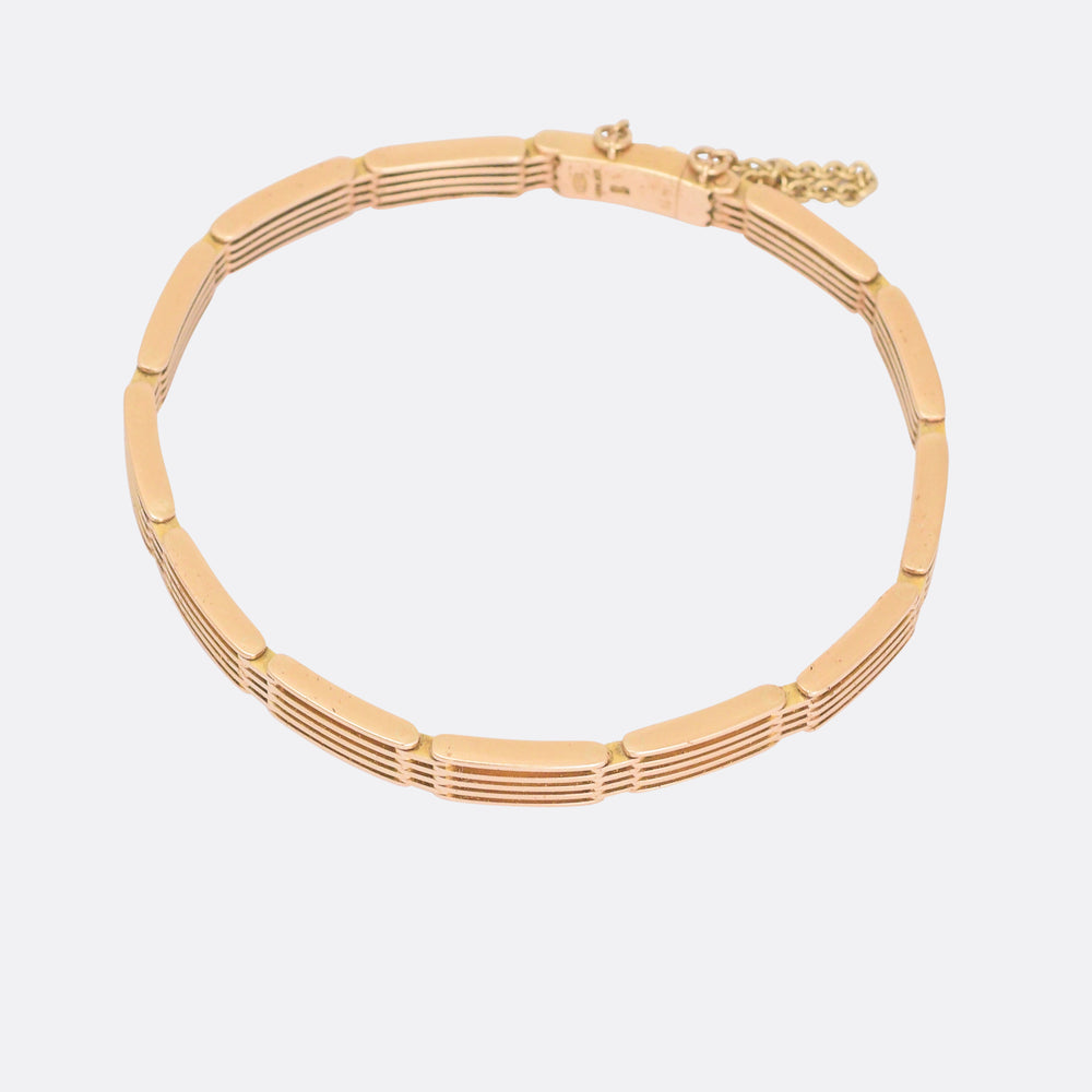 Victorian 15k Gold Gate-Link Bracelet