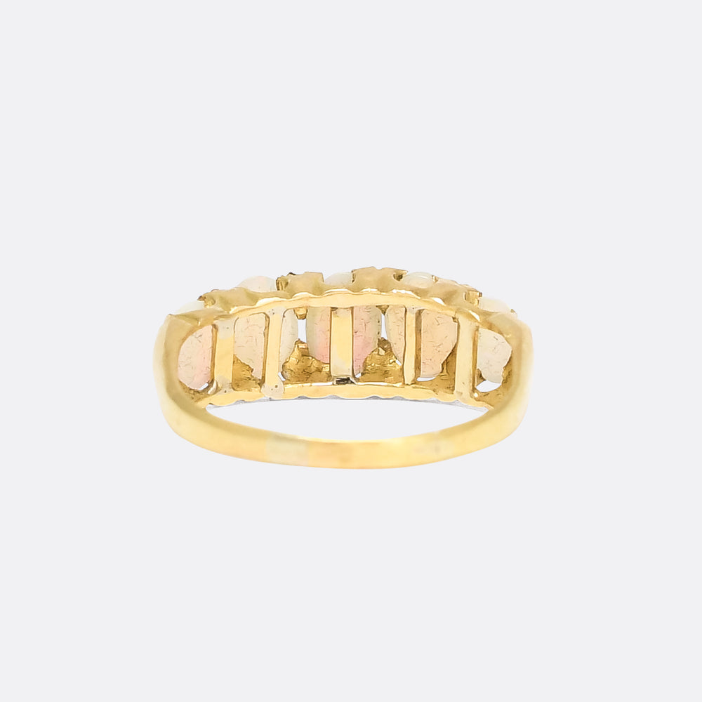 Victorian 18k Gold Opal 5-Stone Ring