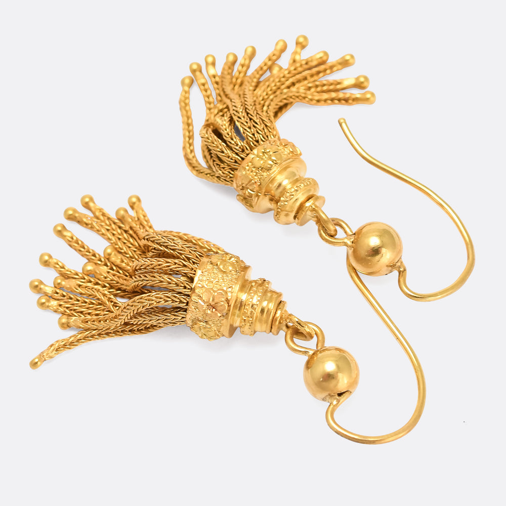 Victorian 18k Gold Tassel Earrings