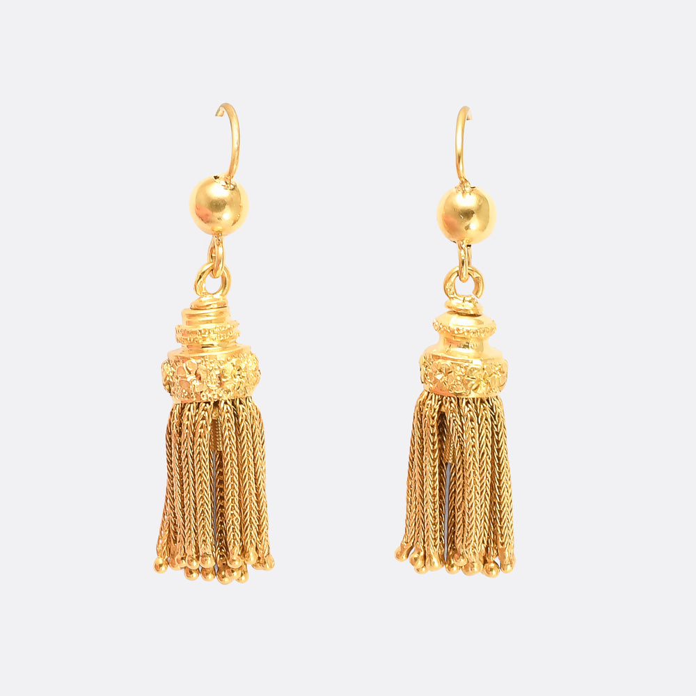Victorian 18k Gold Tassel Earrings