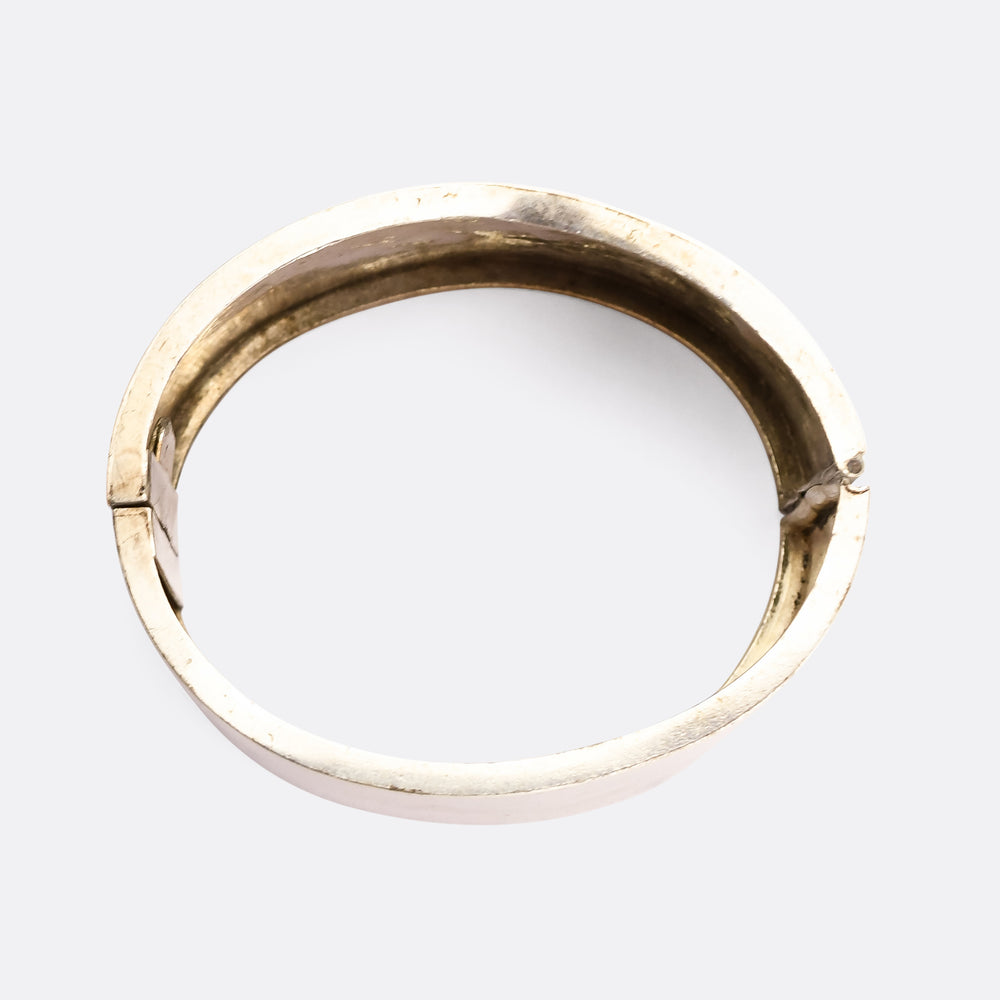 Victorian Aesthetic Movement Silver Cuff Bangle